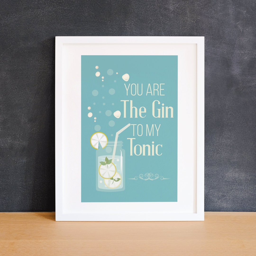 Gin and Tonic Print Gin and Tonic Poster gin and Tonic Word Art Gin