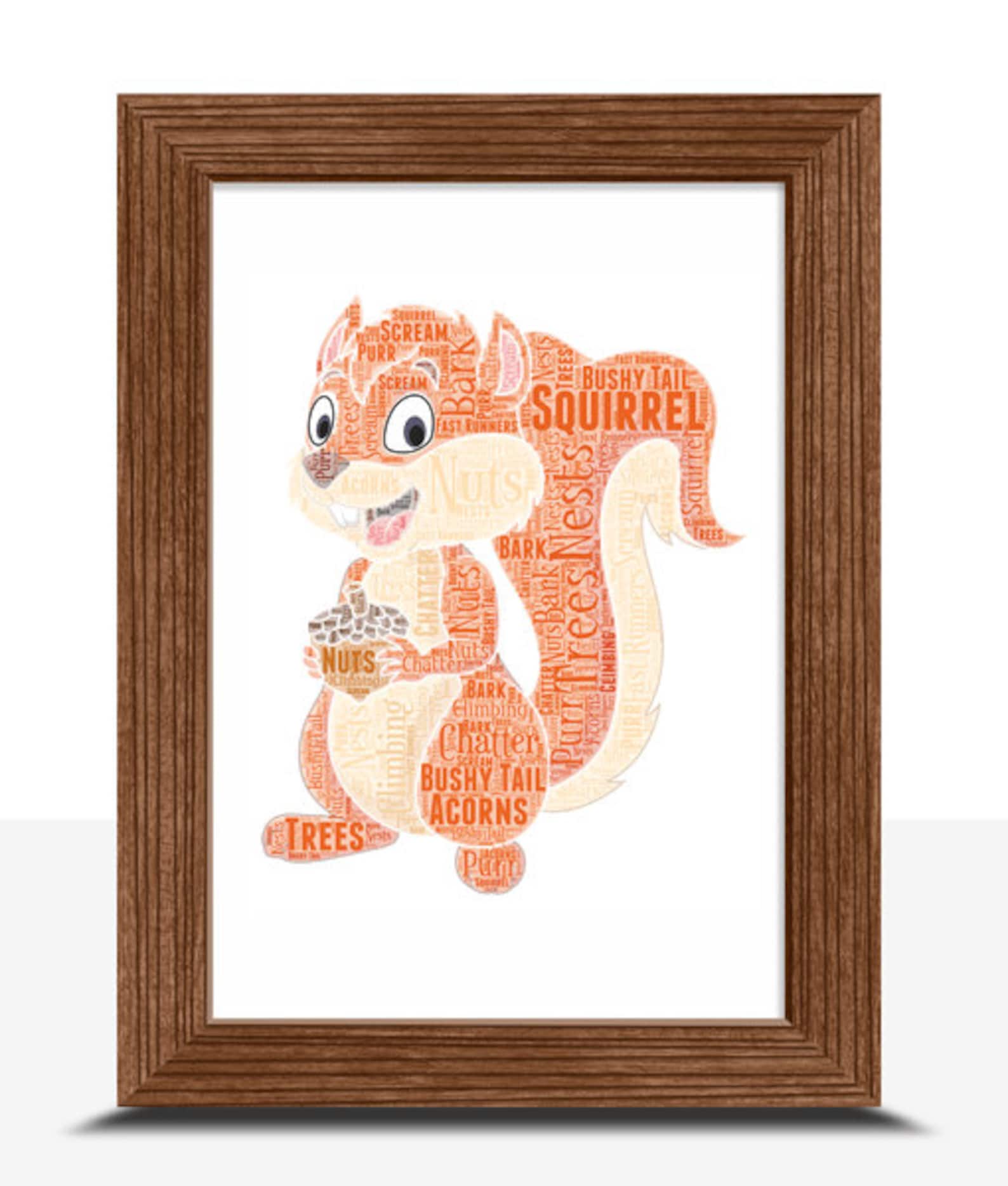 Personalised squirrel Gift Animal Squirrel Cute Nursery Etsy