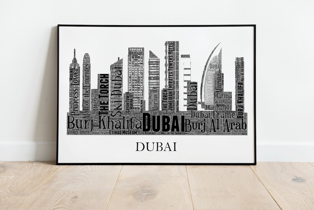 Dubai Gift dubai Wall Art dubai Skyline Art dubai City Map Etsy UK