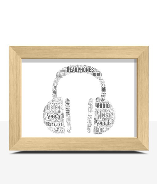Headphones Gift Personalised Headphones Word Art Musician Etsy UK