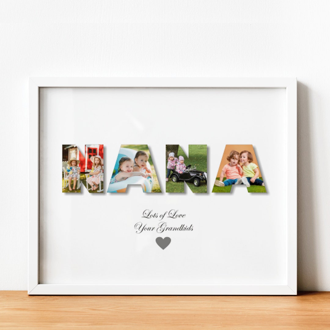 Personalised Nana Photo Print Nana Photo Print With Text Nana Print
