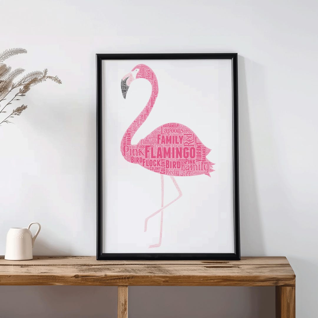 Personalised Flamingo Art Flamingo Word Art Print Flamingo Poster ...