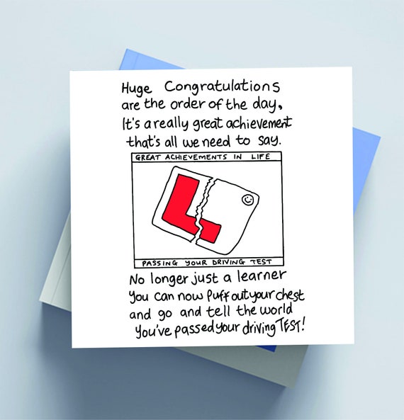 New you/'ve passed your driving test congratulations card