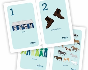 Horse Counting Flashcards: Printable Math Activity for Kids (PDF Download