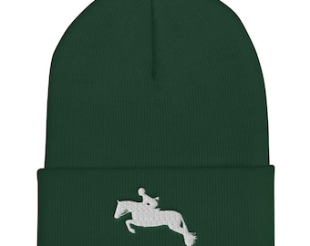 Hunter Jumper Embroidered Cuffed Beanie
