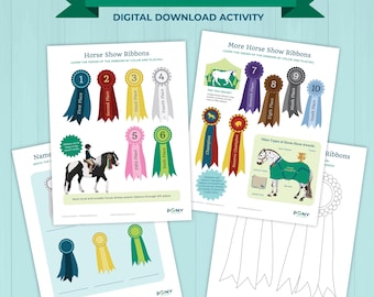 Horse Show Ribbons Printable Activity Pack – Learn Ribbon Colors, Awards & Craft Activity for Kids