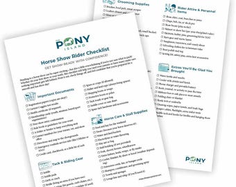 Horse Show Checklist: Equestrian Packing List Planner (Printable PDF)