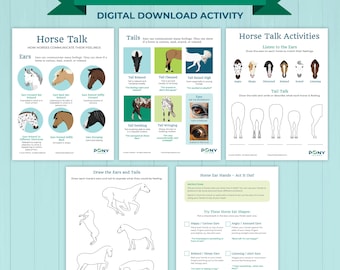 Horse Talk Activity – Printable Worksheet for Kids | Learn Horse Body Language