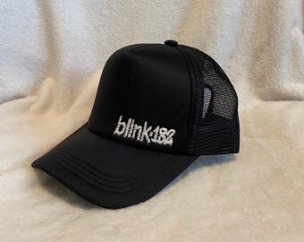 Blink-182 Band Trucker Hat- HAND EMBROIDERED