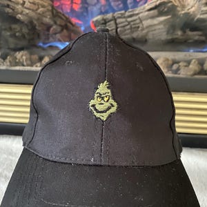 Grinch Baseball Hat- HAND EMBROIDERED
