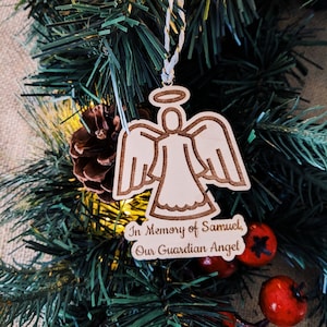 In Loving Memory Angel Christmas Ornament, In Memory Of, Customize