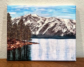 Winter Reflections of Lake Tahoe Print of Original Painting