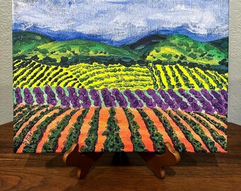 Colorful Vineyards Canvas Print of Original Painting
