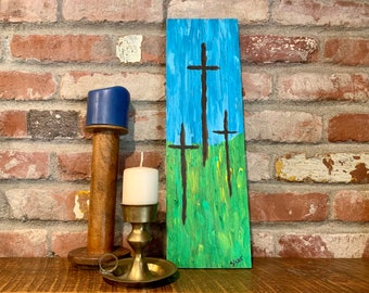 Hand Painted Crosses on Reclaimed Wood: Farmhouse Decor