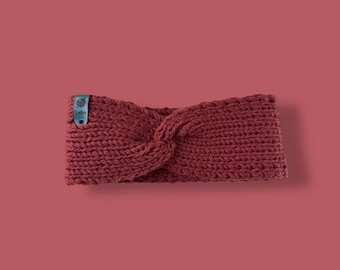 Merino Wool Knit Ear Warmers – Handmade Winter Headband, Soft & Warm for Cold Weather