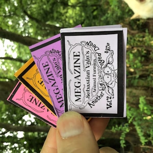 Tiny comic zine! FOUR COPIES! Animal Funnies, Megazine 15 different cartoons .  MEGAZINE Horses, dogs, birds, bears...
