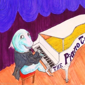 Klavier tuna und Kleines Haus auf dem Prairie Dog, 2 signierte Drucke auf einem 3,5x5 Glanz Cardstock