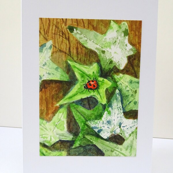 Ladybird greeting card handpainted/Ladybird card/Ladybird picture