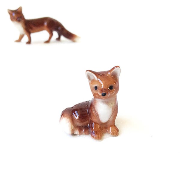 Fox, miniature fox kit, Hagen Renaker fox, baby fox, fairy garden terrarium, fairy garden supply, fox, fairy garden accessory, woodland fox