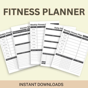 Printable Daily WEIGHTLOSS FITNESS Workout PLANNER Tracker -  Fitness Goal Setting Journal