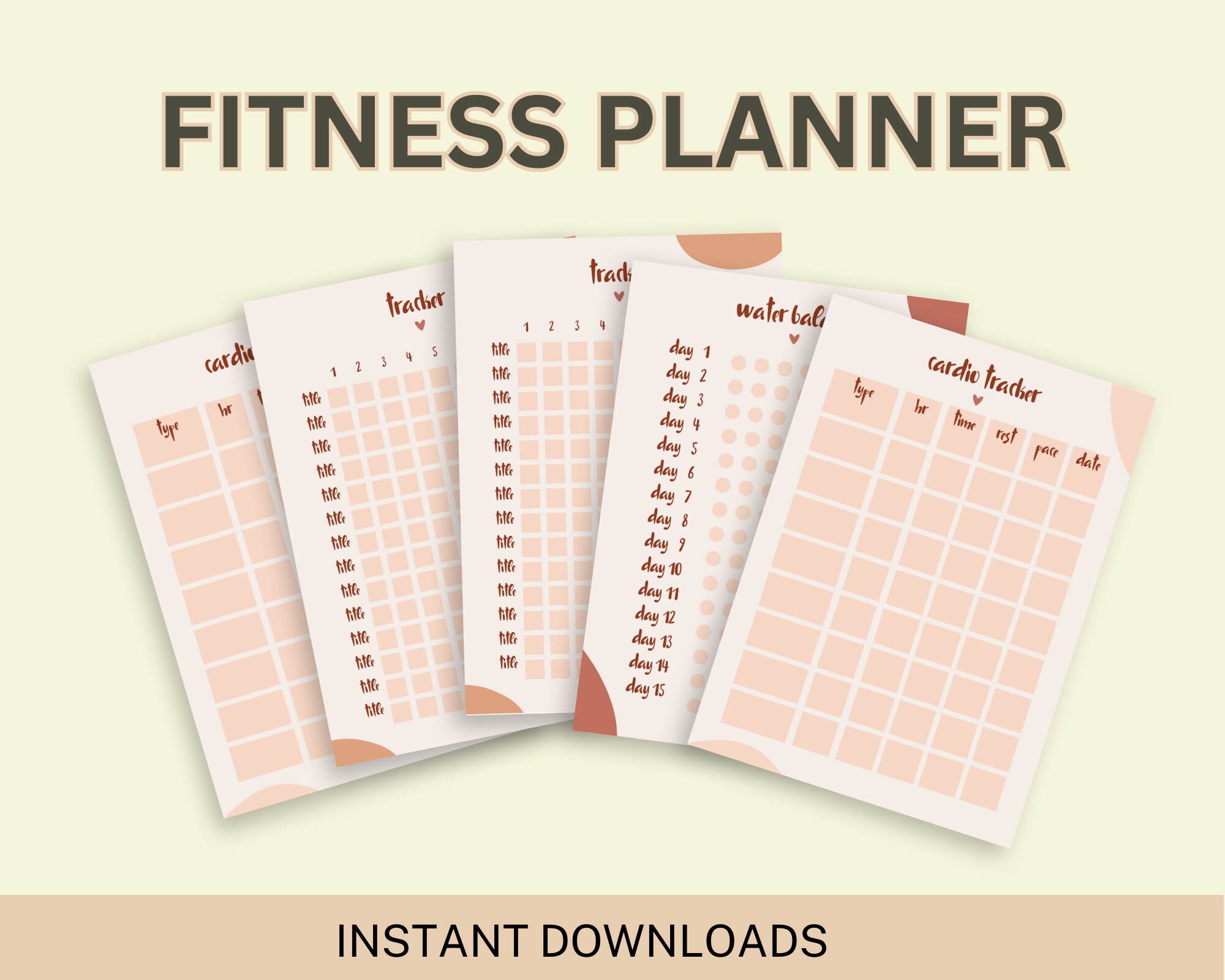 FITNESS WORKOUT Monthly Planner TRACKER and Journal – Printable Weight ...