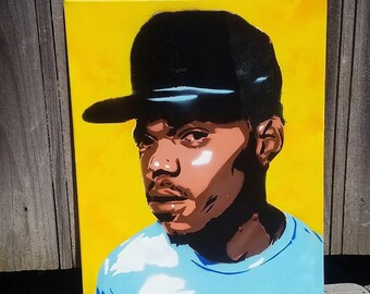CHANCE THE RAPPER spray paint portrait on canvas big day chicago acid rap