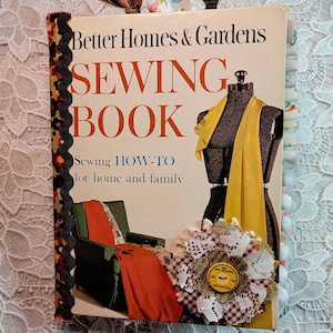 Vintage Sewing Junk Journal: Handmade Fabric Flower, Ephemera