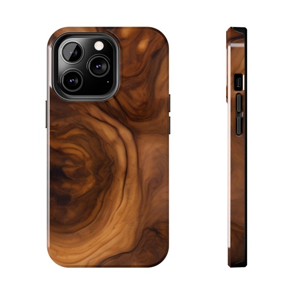 Warm Wood grain iPhone 11,12,13,14,15 Tough Phone Cases