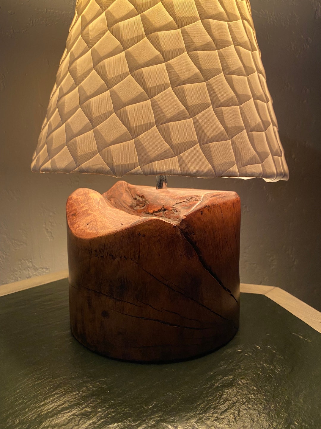 Rustic Wood Lamp Handcrafted Wooden Table Lamp With Vintage Etsy