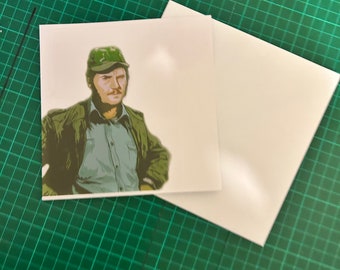 Quint jaws 1975 hopper John Williams shark kit 1980s Birthday Card humour joke fun 150mm 180 gsm with envelope