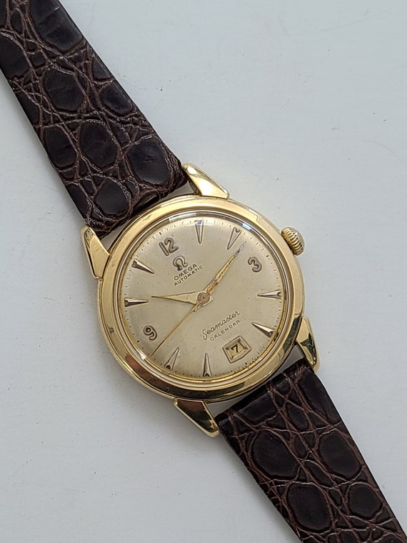 14K Omega Seamaster Calendar Etsy