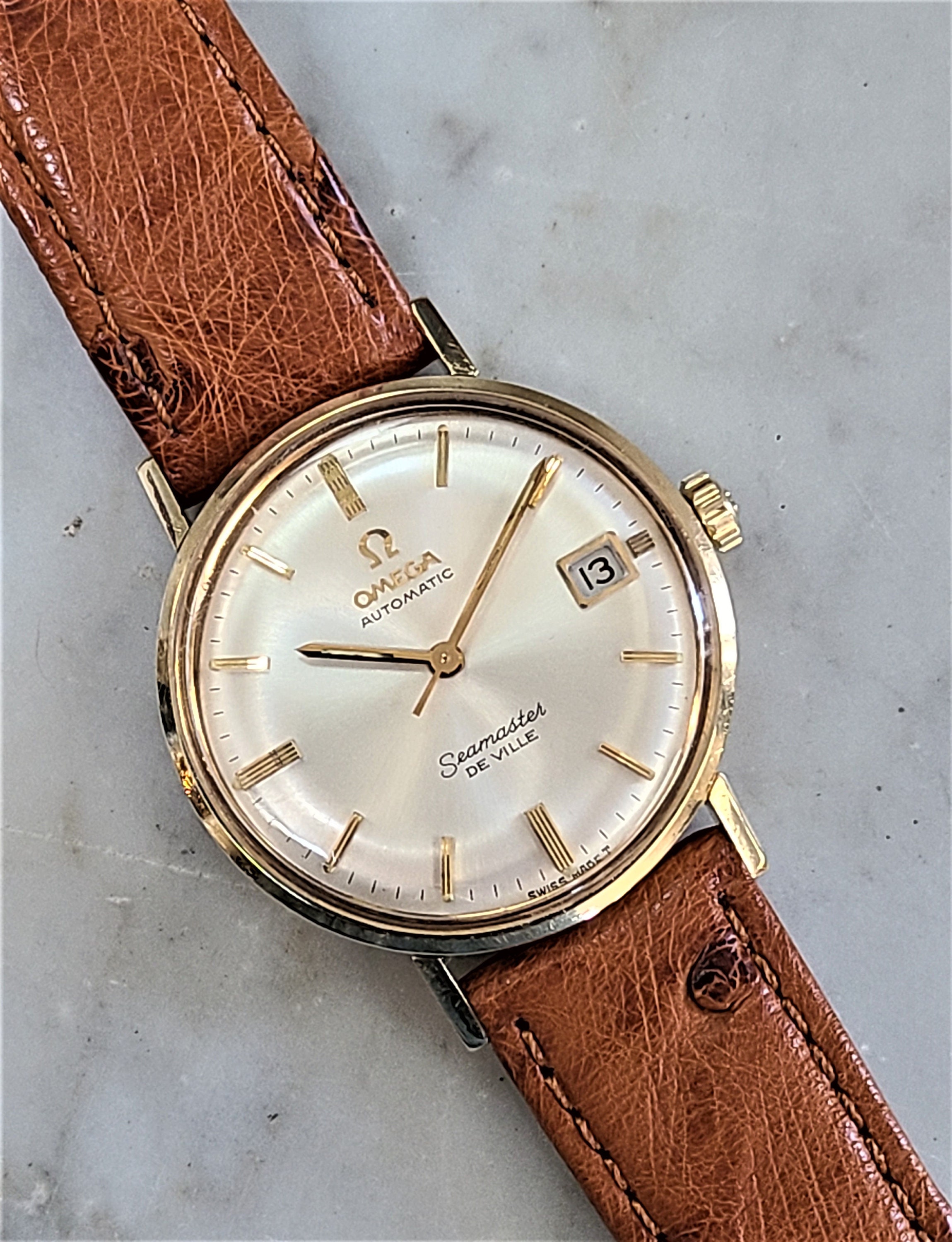 Omega seamaster 14k gold sale