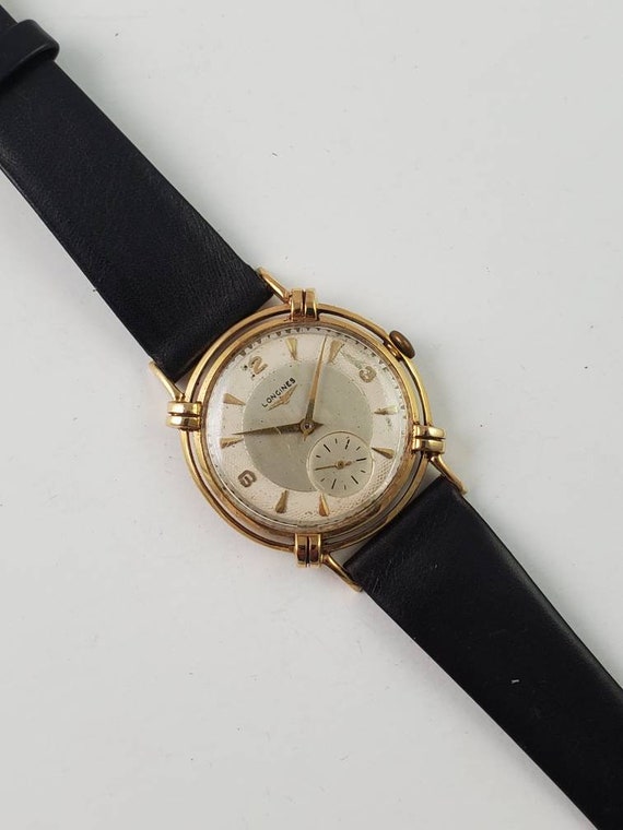 Buy Longine 14K Gold Knotted Lugs Floating Bezel Watch Online in