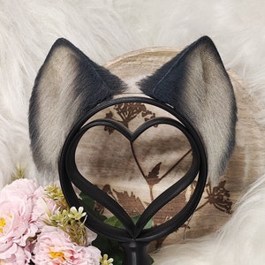 Gray Cat Ears / Kitten Ears / Petplay / Faux Fur Ears / Cosplay / Natural Cat Ears