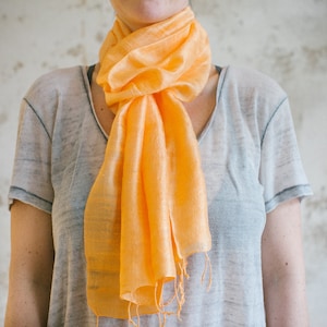 Silk scarf Siam (Medium | 34 cm x 165 cm), orange