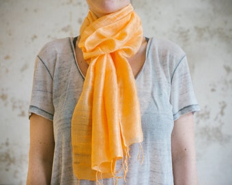 Silk scarf Siam (Medium | 34 cm x 165 cm), orange