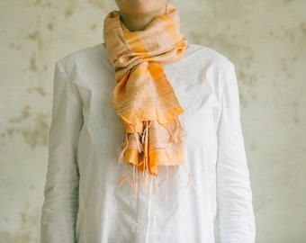 Seidenschal RAW (Medium | 46cm x 163cm), orange