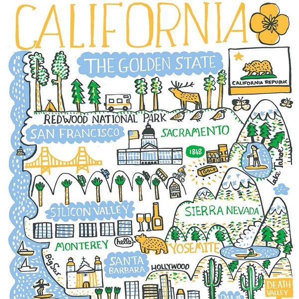 California Greeting Card by Julia Gash