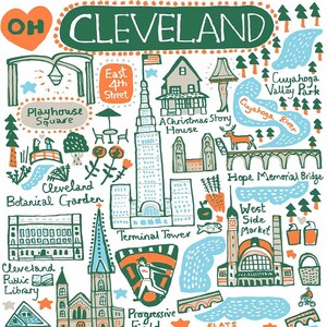 Cleveland Greeting Card by Julia Gash