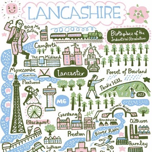 Lancashire Postkarte von Julia Gash