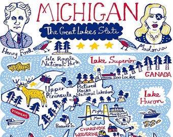 Tarjeta de felicitación de Michigan de Julia Gash