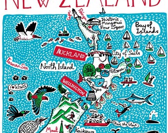 New Zealand Greeting Card by Julia Gash