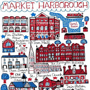 Market Harbourough Postkarte von Julia Gash