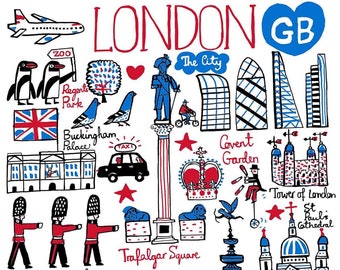 Cartão de felicitações de Londres por Julia Gash
