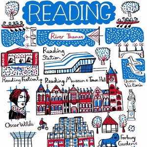 Carte de voeux en train de lire par Julia Gash