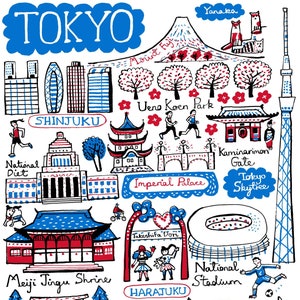 Tokyo Postkarte von Julia Gash