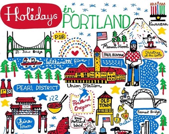 Holidays in Portland Art Print by Julia Gash