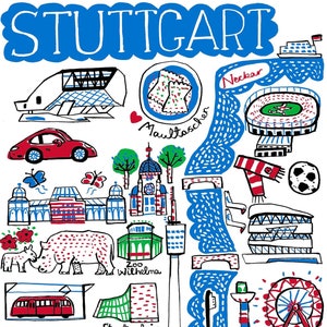 Stuttgart Kunstdruck von Julia Gash