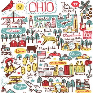 Cartolina dello stato dell'Ohio di Julia Gash