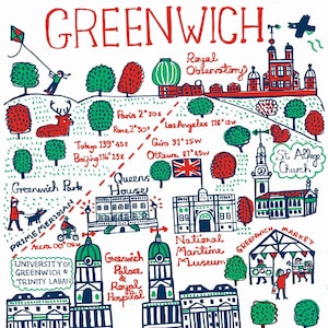 Greenwich Postkarte von Julia Gash